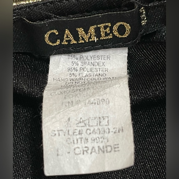 Cameo Vintage Metallic Shiny Gold Bodycon Party Holiday Date Dress Size Large - Picture 7 of 7